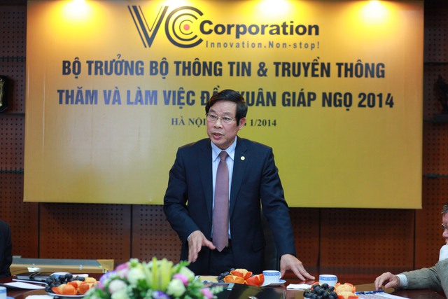 Việc trở thành công ty cung cấp dịch vụ ứng dụng CNTT hàng đầu trong top 5000 công ty tại Việt Nam hiện nay cũng đã chứng minh rằng, VCCorp đã đi đúng hướng bằng chính trí tuệ của mình. - Bộ trưởng Nguyễn Bắc Son nhấn mạnh.